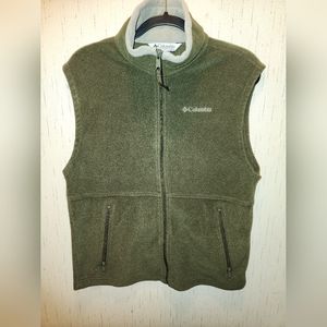Men's Medium Olive Green Columbia Fleece Zip Up Vest